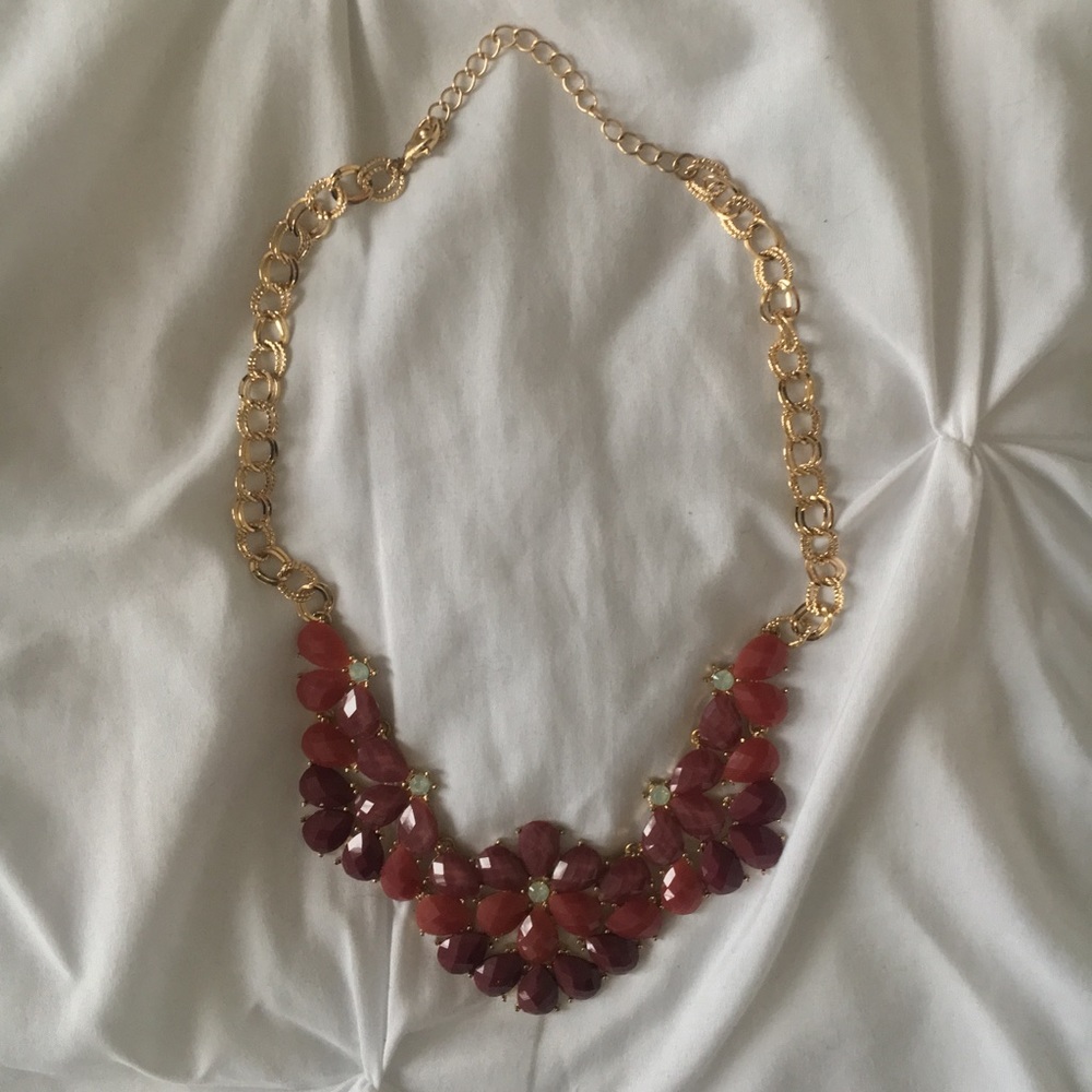 Gold & Magenta Statement Necklace