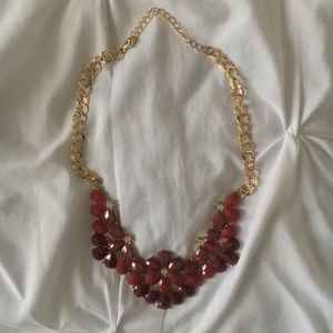 Gold & Magenta Statement Necklace