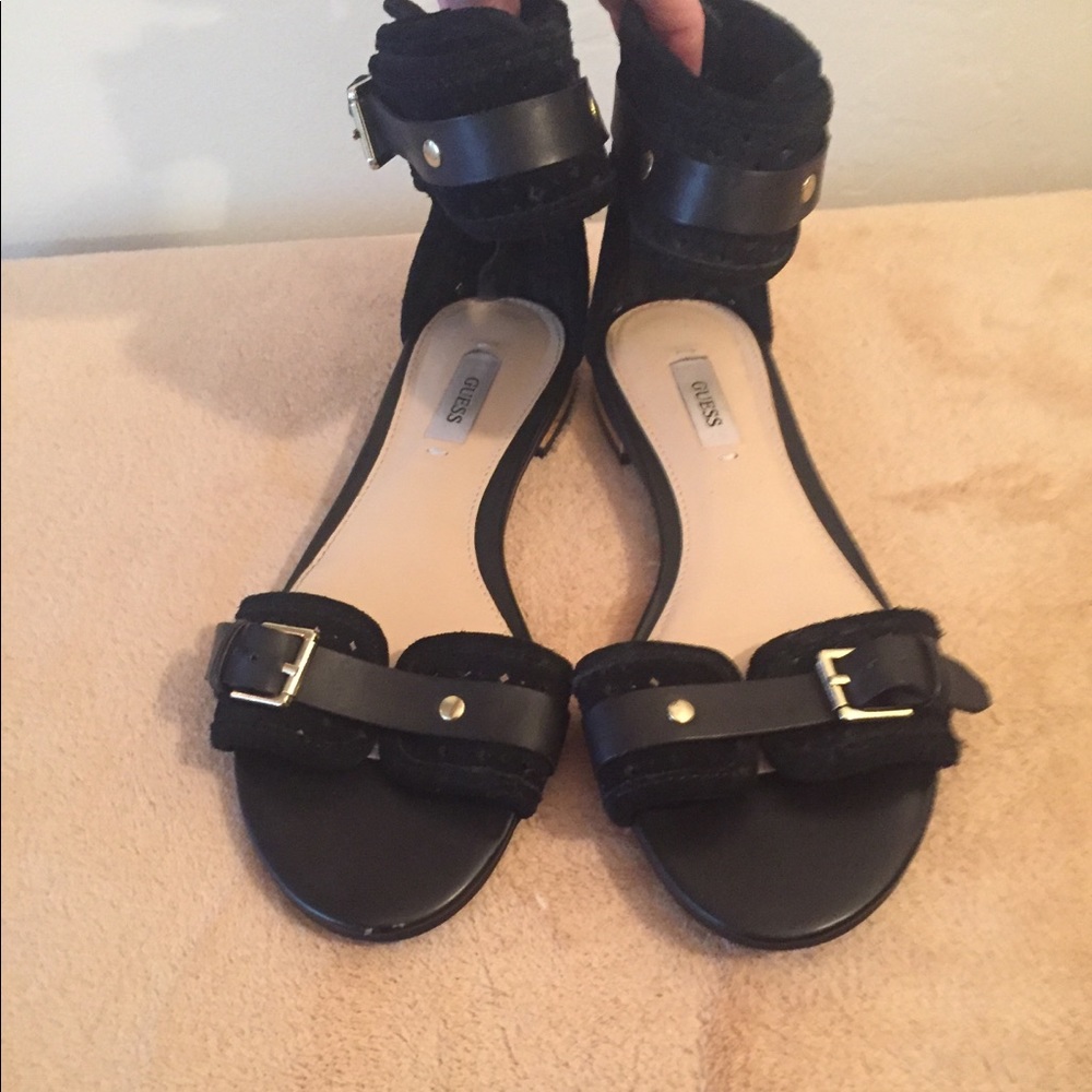 Guess Suede Ankle Strap Sandal