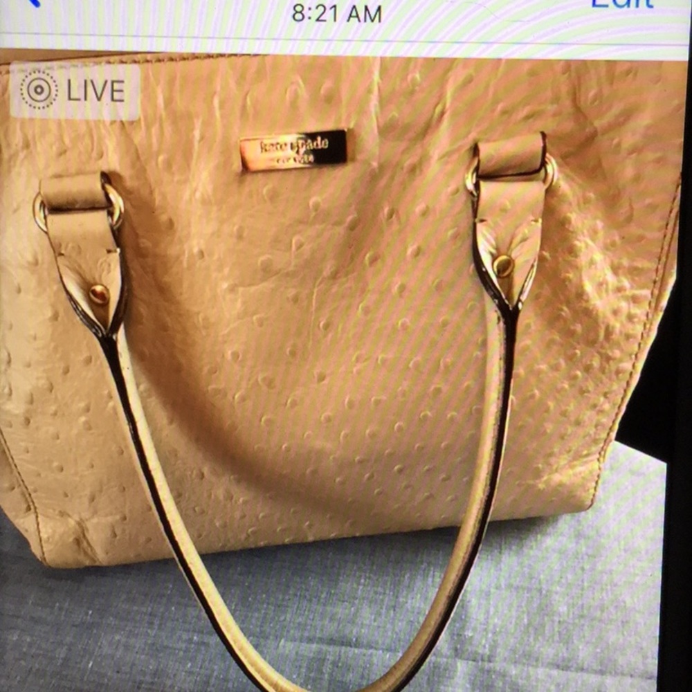 kate Spade handbag in ostrich.