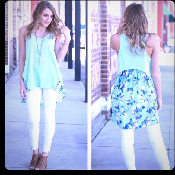 💵FIRM 🌸LAST 1️⃣ Small mint high low tunic - Picture 2 of 3