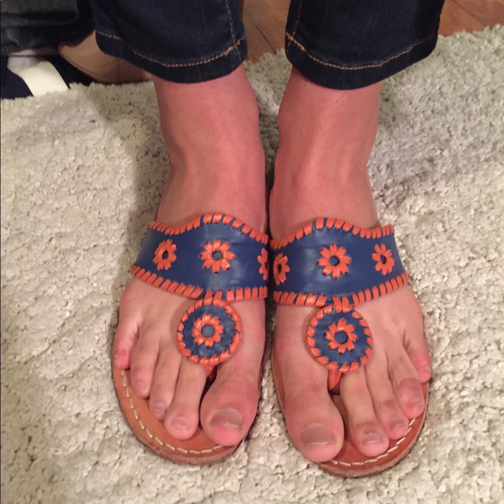 Jack Rogers Spirit Sandals orange and Blue Size 9