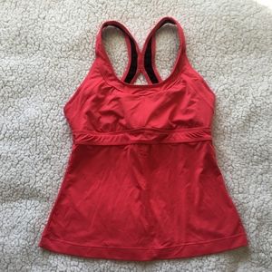 Pink Athleta Workout Tank Top built in bra TALL