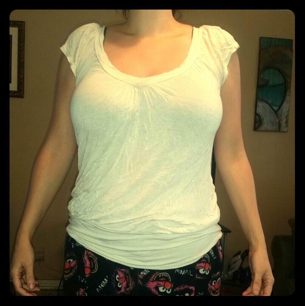 White shirt, see through