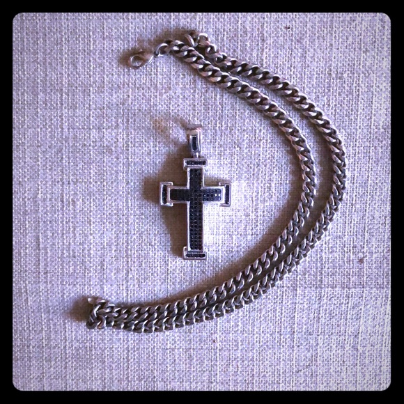 Amari Moissanite Cross Necklace - Sterling Silver & Radiant  Sparkling Cross with silver chain
