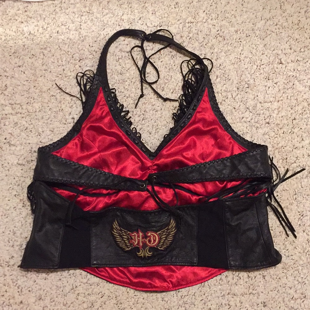Harley leather vest