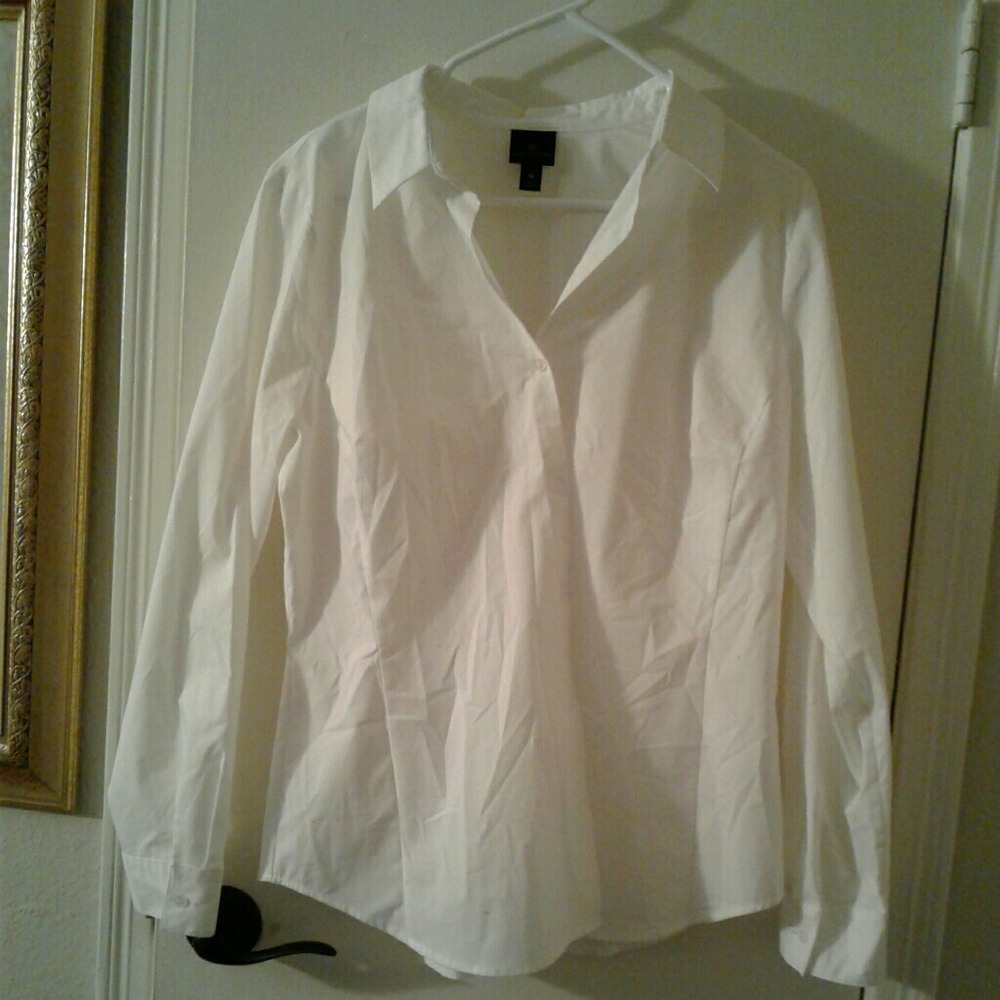 Long sleeve button down blouse.