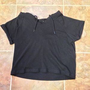 Cropped short sleeve sweater