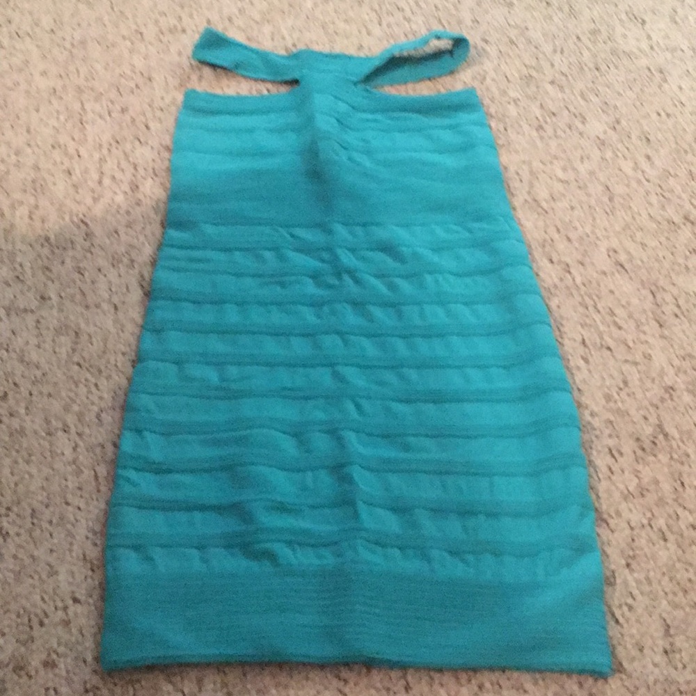 Teal blue party dress