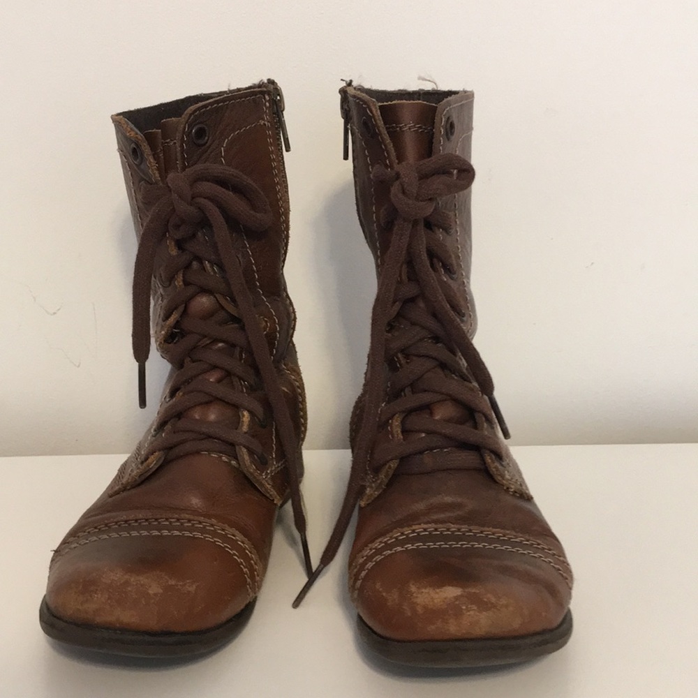 Steve Madden Brown Combat Boots Size 6 1/2