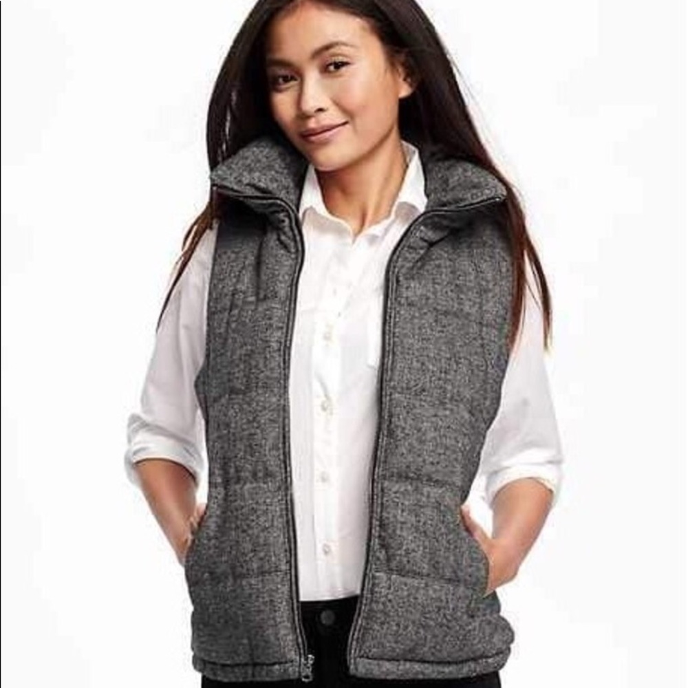 Old Navy Herringbone Puffer Vest