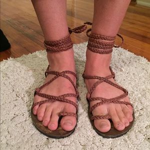 BP - Nordstrom Tie Up Brown Gladiator Sandals