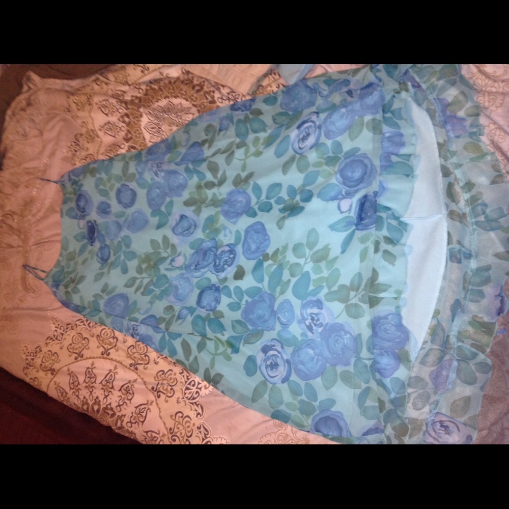 Blue floral dress women's