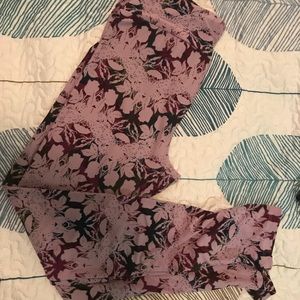 OS EUC lovely dark teal and purple floral design