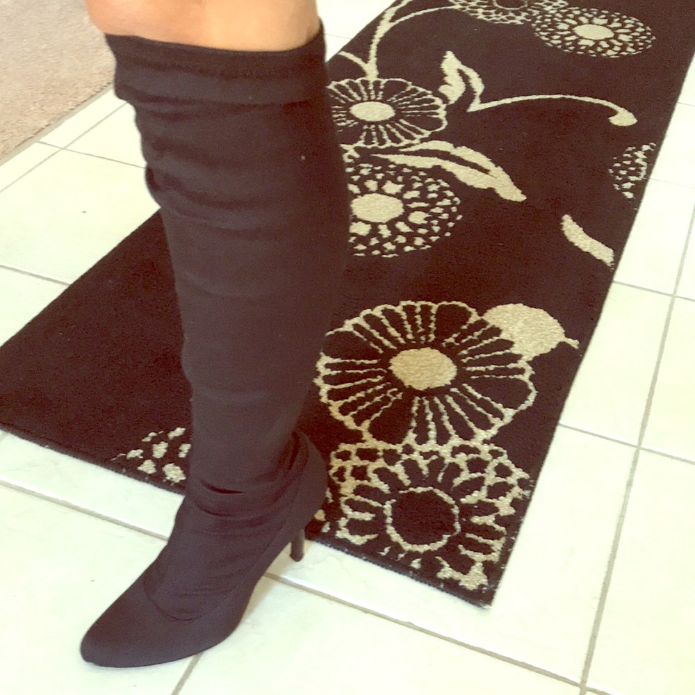 Fabric over the knee boots