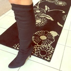 Fabric over the knee boots