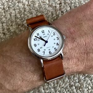Timex Weekender Watch With Leather NATO Band