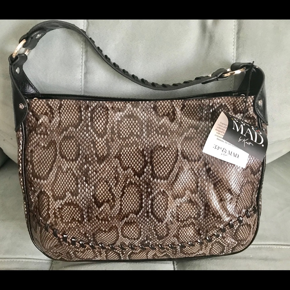 NWT 33rd and Mad Snakeskin Patent Hobo