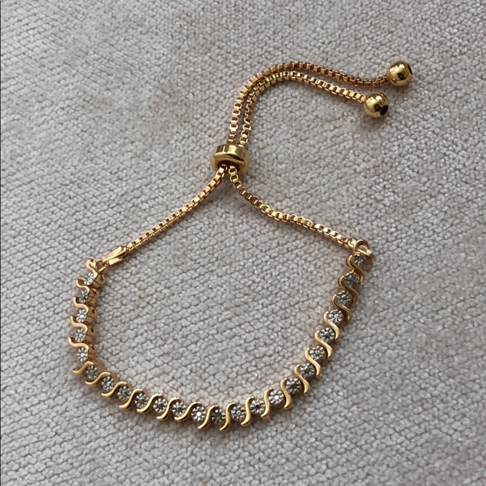 Genuine Diamond Accent Adjustable Bracelet