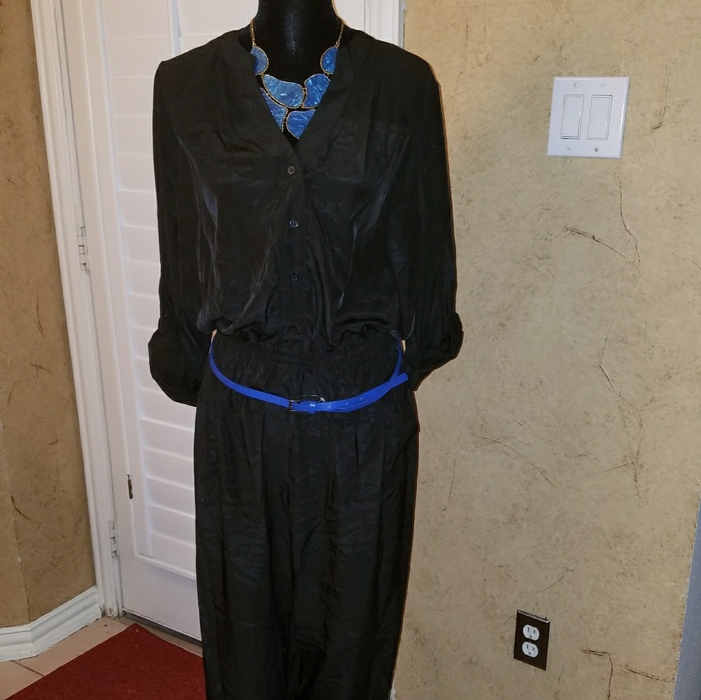 Sharp! Black Jumpsuit with Belt