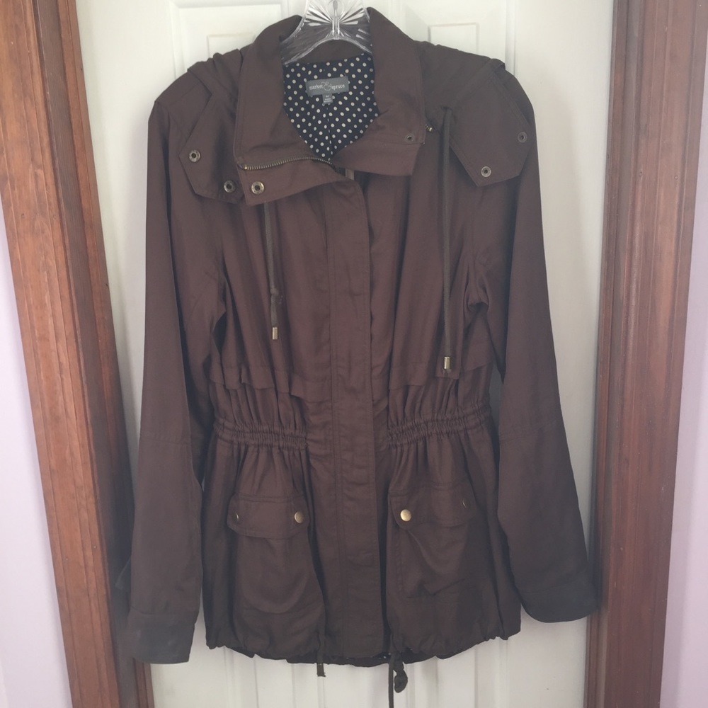 market & spruce Utility Jacket Coat Olive Green
