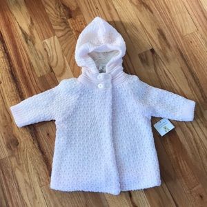 NWT 3/6M Pink Hooded Sweater Coat