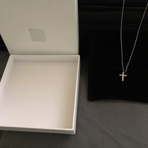White gold cross necklace