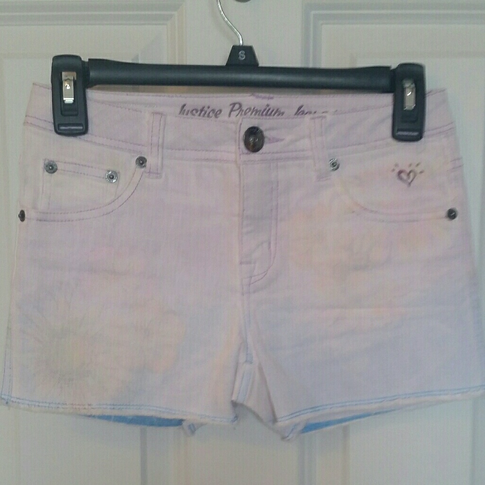 Justice Washed Denim Shorts (Size 14S)