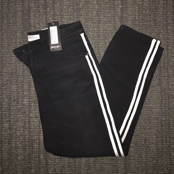 Nasty Gal Racer Stripe Jeans - Picture 2 of 3
