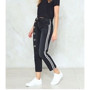 Nasty Gal Racer Stripe Jeans