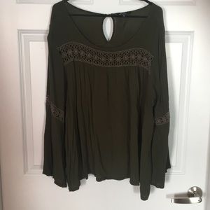Olive green bell long sleeve shirt