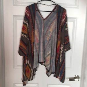 Tribal open draped cardigan