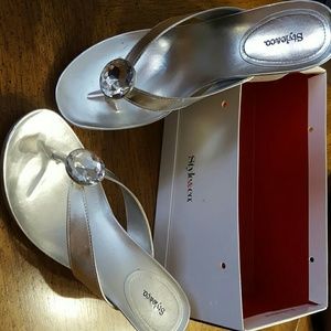 Style & co. Silver wedge sandals