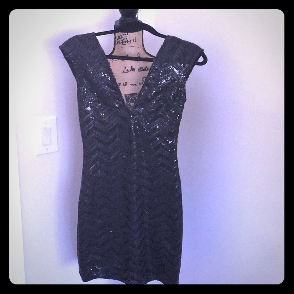 Lovers + Friends Black Sequin Dress
