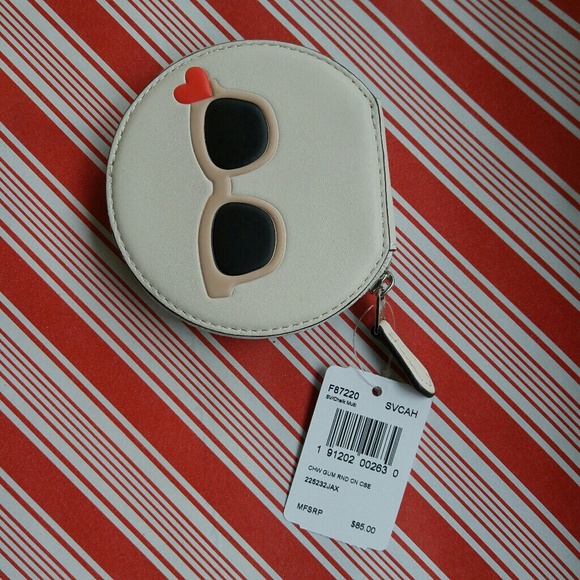 Brand New Coach Round Coin Case with Sunglasses 🎁 - Picture 2 of 6