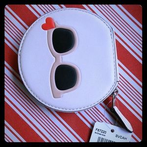 Brand New Coach Round Coin Case with Sunglasses 🎁