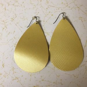 Gold leather earrings