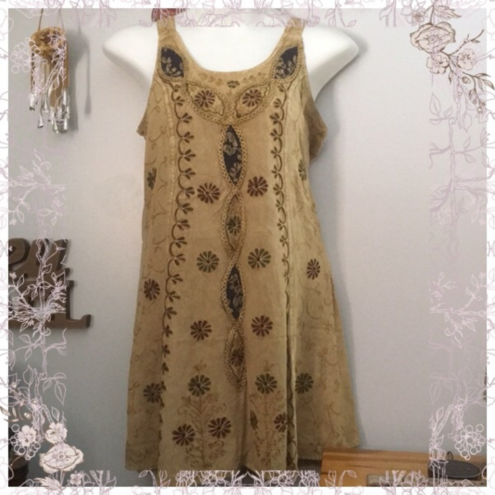 DRESS, BOHO STYLE SLEEVELESS