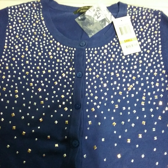 Macy's top knit long sleeve studded cardigan - Picture 2 of 6
