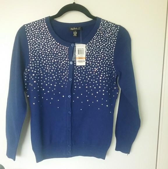 Macy's top knit long sleeve studded cardigan - Picture 3 of 6