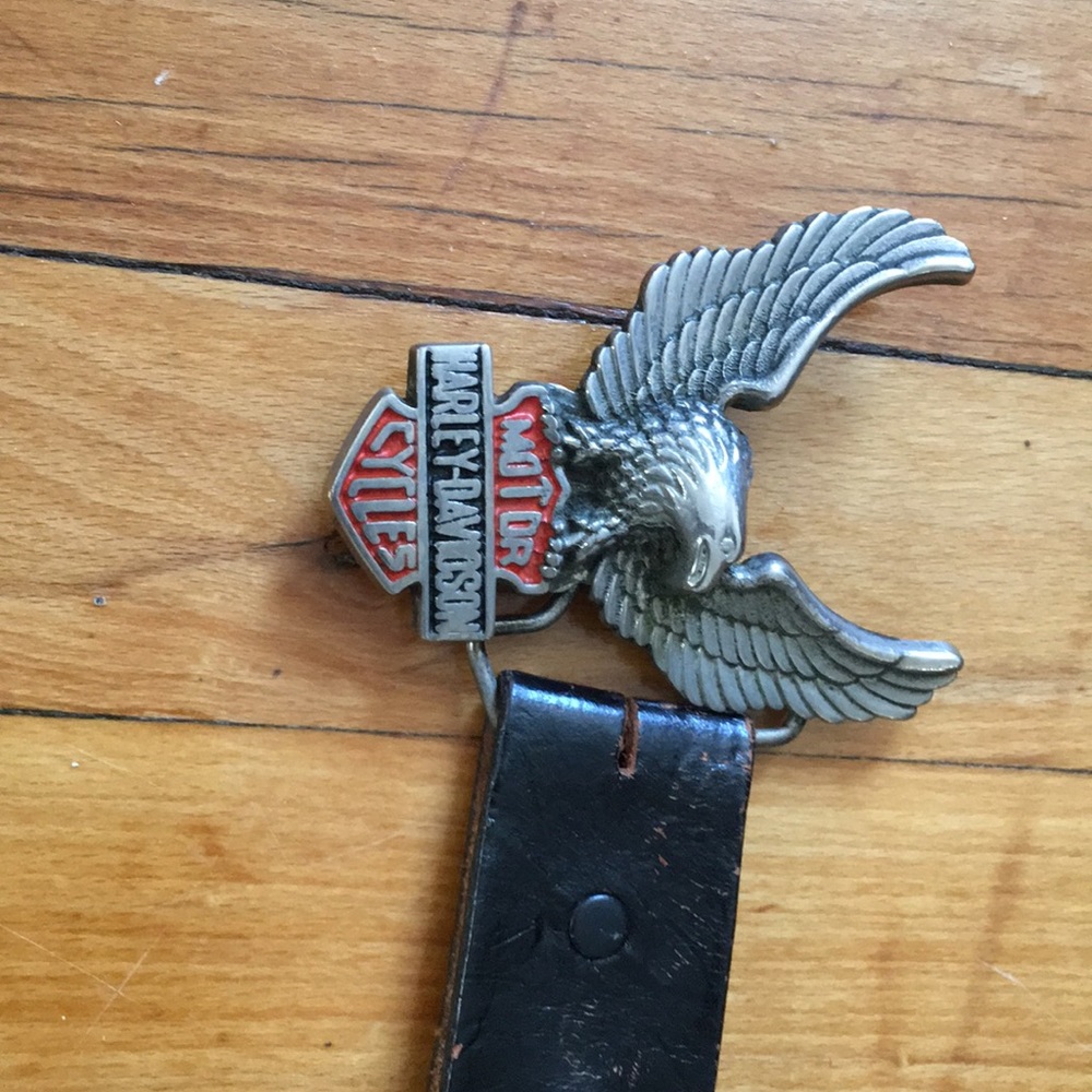 Genuine leather harley davidson belt