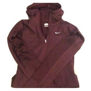 Plum Nike FitDry hooded sweatshirt w/ thumb holes