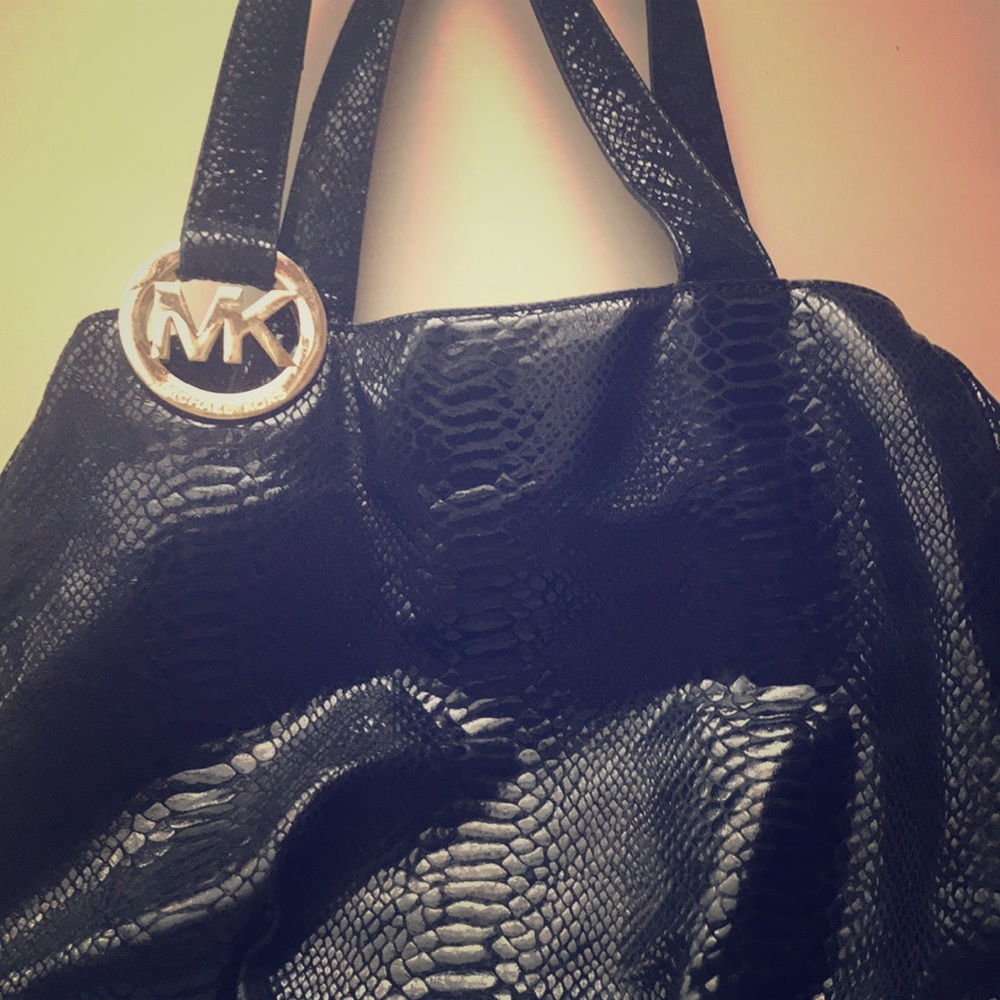 Black Snake Skin Gold Michael Kors Purse
