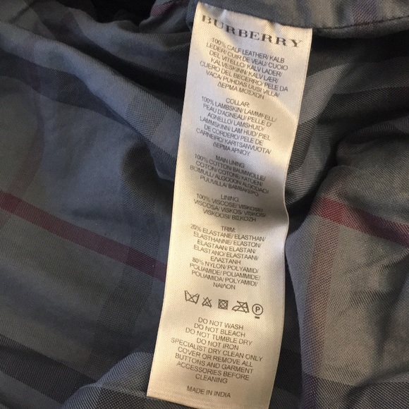 💯 Authentic Burberry Black Leather Jacket W/Fur - Picture 8 of 8