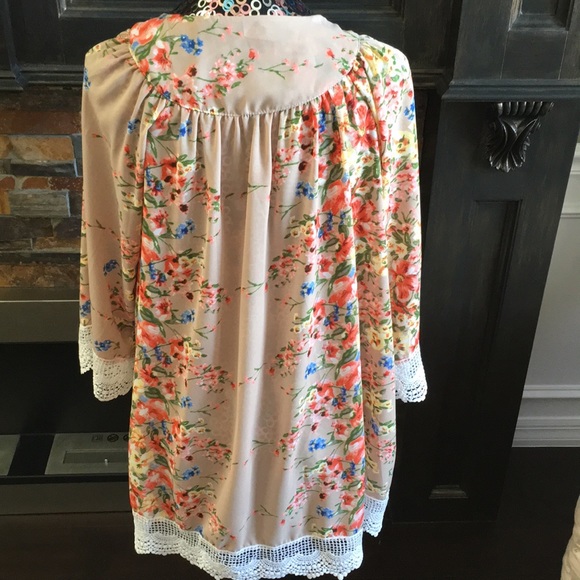 🌸 Gorgeous Floral Chiffon Shaw S/M New - Picture 4 of 7