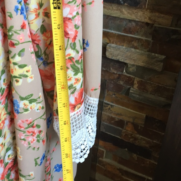 🌸 Gorgeous Floral Chiffon Shaw S/M New - Picture 7 of 7