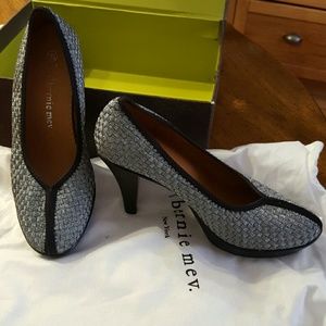 Bernie Mev Legend Woven Pewter 4in heels