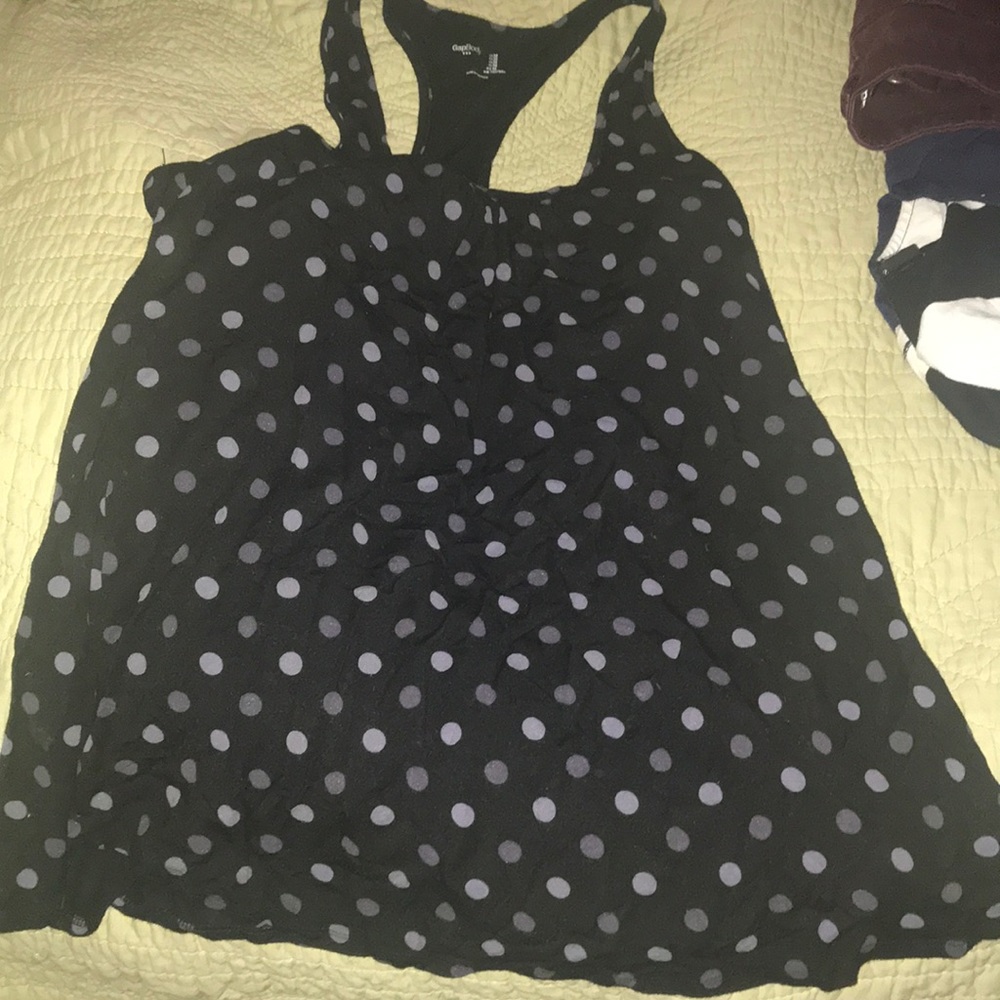 Flowy Gap Black and lilac top with built in bra