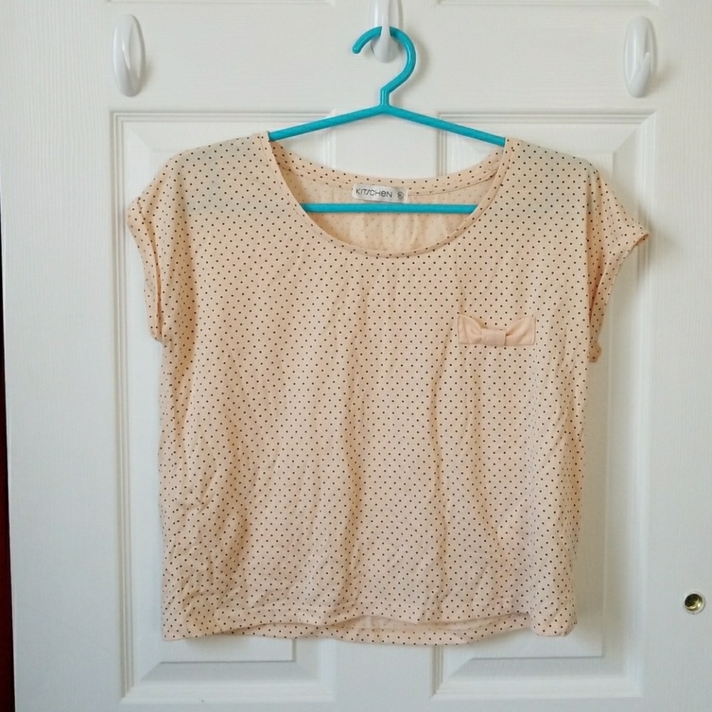 Polka dot crop top with bow detail