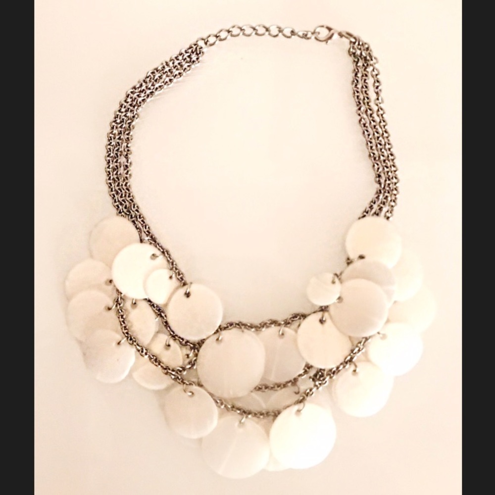 White & Silver Statement Necklace!